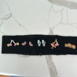Earrings-pineapple, flamingos, flip-flops, rainbows, martini glasses